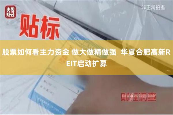 股票如何看主力资金 做大做精做强  华夏合肥高新REIT启动扩募