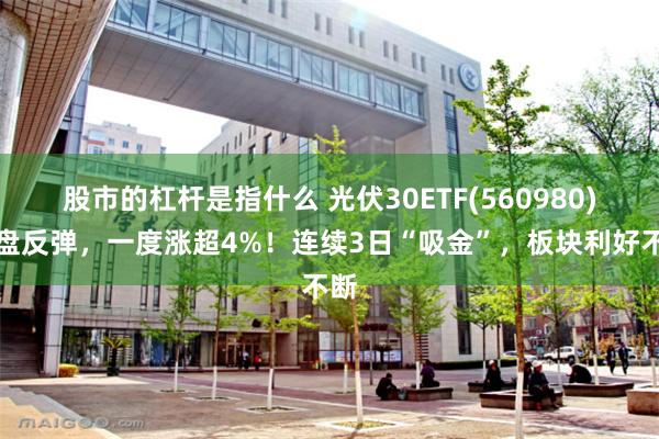 股市的杠杆是指什么 光伏30ETF(560980)开盘反弹，一度涨超4%！连续3日“吸金”，板块利好不断