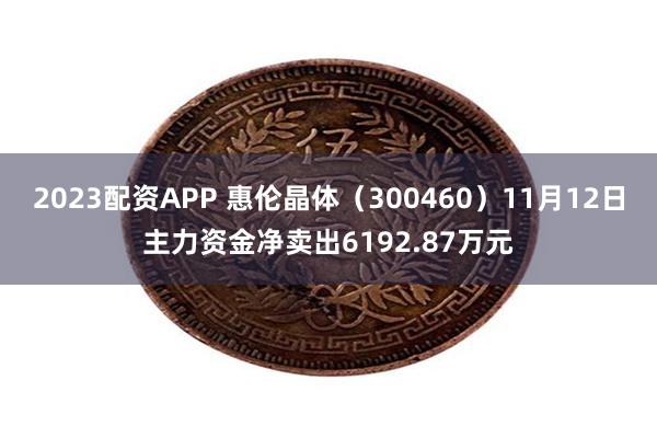 2023配资APP 惠伦晶体（300460）11月12日主力资金净卖出6192.87万元