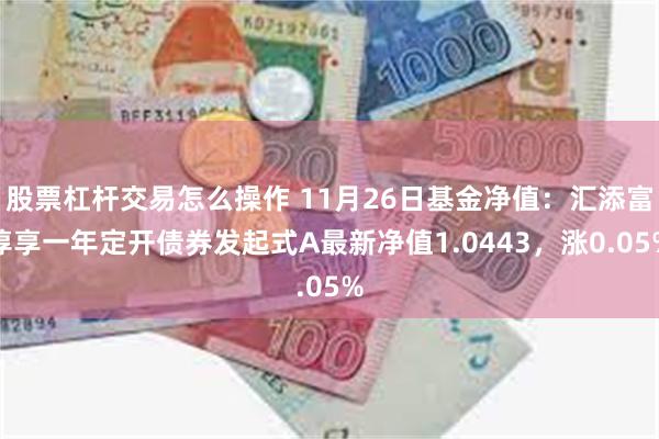 股票杠杆交易怎么操作 11月26日基金净值：汇添富淳享一年定开债券发起式A最新净值1.0443，涨0.05%