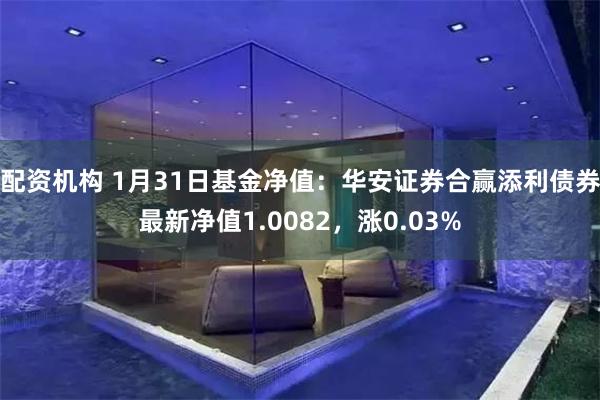 配资机构 1月31日基金净值：华安证券合赢添利债券最新净值1.0082，涨0.03%